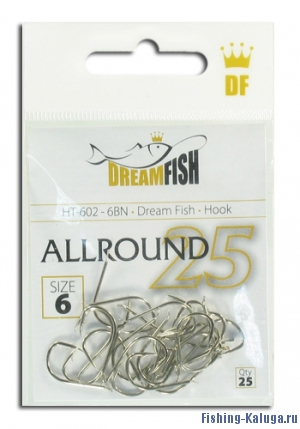                 Крючки DreamFish All Round 602, BN, №14, (25 шт/уп)