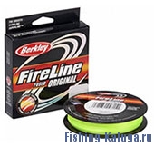 Леска плетеная BERKLEY "FireLine Flame Green" 0.12mm (110m)(6.8kg)(флуор.-зеленая)
