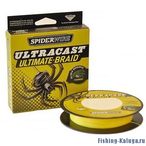 Леска плетеная SPIDERWIRE "Ultracast Ultimate Yellow" 0,12mm (110m)(9.1kg)(8 Carrier)(желтая)