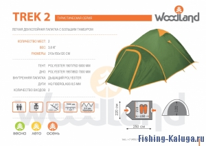 Палатка туристическая WoodLand TREK 2